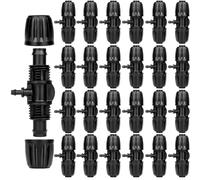 Cpolebev 1/2 to 1/4 Drip Irrigation Fittings,25Pack Barbed Tee 1/2Inch Drip Irrigation Tubing to 1/4Inch Irrigation Tube Fitting