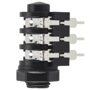 Cpolebev 1/4" 6.5mm Stereo Audio PCB Panel Mount Headphone Jack Socket 6 Pin