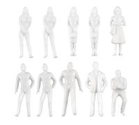 Cpolebev 1:50 White Figures Architectural Model Human Scale HO Model Plastic Peoples,10 Pieces