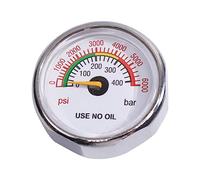 Cpolebev 1 PCS 1/8NPT Thread Back Axial Connection Gas Pressure Gauge Metal 6000Psi/400Bar