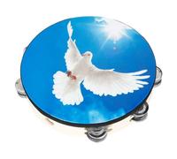 Cpolebev 1 PCS 10 Inch Peace Double Layer Hand Tambourine Dance Tambourine 25.5X5.5CM
