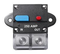 Cpolebev 1 PCS 250 Amp High Amp Marine Rated Circuit Breaker Water Proof 12V- 48V DC Black for Boat Trolling Motor with Manual Reset Switch,