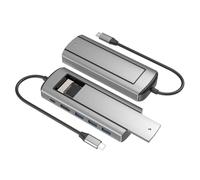 Cpolebev 1 PCS 6-In-1 M.2 SSD HUB USB C Docking Station with Disk Storage USB 3.0 Type C to Compatible- Laptop Replacement Parts for Laptops