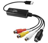 Cpolebev 1 PCS AV to USB C Converter Video Capture Card Adapter 1 Channel AV NTSC PAL Video S Video/Composite to USB Converter