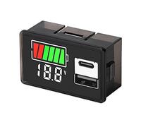 Cpolebev 1 PCS Battery Charge Level Indicator Lithium Battery Capacity Meter, USB+Type-C DC 8-30V