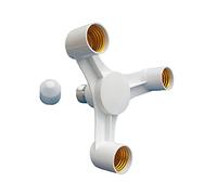 Cpolebev 1 PCS E27 to E27 Extended LED Lamp Bulbs Socket Splitter Adapter Holder 3In1 White for Photo Studio Photography