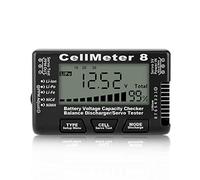 Cpolebev 1 PCS RC Cellmeter 8 Digital Battery Capacity Checker Controller Tester Voltage Tester for Li-Ion NiMH Nicd Cell Meter Black