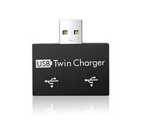 Cpolebev 1 PCS USB Hub to 2 Port Charger Hub Adapter USB Splitter Portable Dual USB Charging Extender for Phone Computer Black