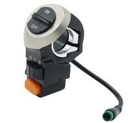 Cpolebev 1 Piece Electric Scooter Front Lamp Signal Horn Turn Light On/Off Button Light Switch Plastic 3-in-1 E-Bike Switch for Electric Bicycle