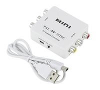 Cpolebev 1 Piece Mini PAL NTSC Bi-Direction TV System Converter Switcher ABS Video System Converter PAL to NTSC NTSC to PAL Dual-Way TV Composite Connection