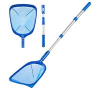 Cpolebev 1 Piece Pool Skimmer Pool Net with 3 Section Pole, Pool Skimmer Net with Fine Mesh Net Telescopic Pole Ultra-Fine Pool Skimmer