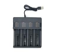 Cpolebev 1 Piece Smart 18650 Charger Lithium Battery Charger 4 Slots for Rechargeable Battery