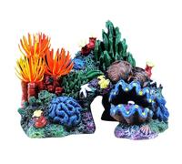 Cpolebev 1 Pieces Aquarium Resin Coral Plant Decor Shell Reef Mountain Cave Ornament Fish Tank Decor