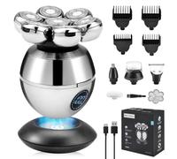 Cpolebev 1 Set 6 in 1 Electric Shavers 7D Hair Clipper for Men Nose Trimmer with LED Display and Portable Wet and Dry