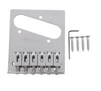 Cpolebev 1 Set 6 Saddle Guitar Bridge Adjustable 6-Saddle Electric Guitar Bridge for TL Guitar Replacement Parts Black