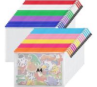 Cpolebev 10 Colors Zipper Mesh Document Bag A4 Letter Size Mesh Bag, Waterproof Document Zipper Bag,36PCS