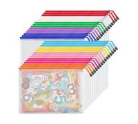 Cpolebev 10 Colors Zipper Mesh Document Bag A4 Letter Size Mesh Bag, Waterproof Document Zipper Bag,30PCS