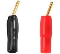 Cpolebev 10-Pair 2mm Banana Plug Pin Screw Type, Audio Speaker Cable Connector Copper Gold Plated