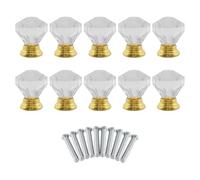 Cpolebev 10 Pcs Crystal Glass Door Handle Drawer Cabinet Furniture Kitchen Handle Diamond Dressing Table Knob