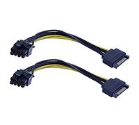 Cpolebev 10 PCS New 15Pin SATA Male to 8Pin(6+2) PCI-E Power Supply Cable 20cm SATA Cable 15-Pin to 8 Pin Cable 18AWG Wire