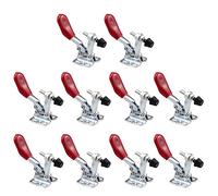 Cpolebev 10 Pcs Red Toggle Clamp GH-201A 27Kg Quick Release Tool Horizontal Clamps Hand New Heavy Duty Tooling Accessory