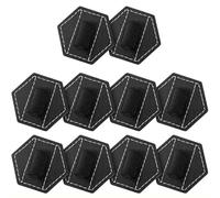 Cpolebev 10 Piece Self Adhesive Pen Holders Black PU Leather About 4.5x4cm for Notebook Hexagon Elastic Journal Pen Holders Loop Holders