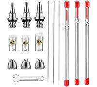 Cpolebev 10 Pieces Airbrush Nozzle Needle Nozzle Cap Kit with Wrench Airbrush Replacement Parts for Airbrush Sprayer Accessories
