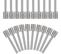 Cpolebev 10 Pieces Diamond Bit Diamond Grinding Bits Head 1/8 Shank 8mm Cylinder Head Diamond for Most Rotary Tool Bit Grinder