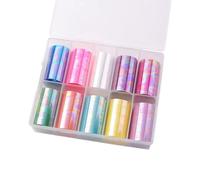 Cpolebev 10 Rolls Nail Foil Nail Transfer Foil Decals for Nails Fingernail Stickers