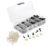 Cpolebev 100 Pcs 6-12 mm Plastic Safety Eyes, Eyes Doll Making with 100 pcs Washer for Toy Making DIY Crafts