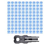 Cpolebev 100 Pcs Blue RJ45 Port Ethernet LAN Hub Anti Dust Cover Plug Cap Blockout Protector with Proprietary Lock and Key