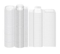Cpolebev 100 Pcs Clear Empty Plastic PET Single Cube Wax Melt Molds Wax Melt Clamshells Container Molds