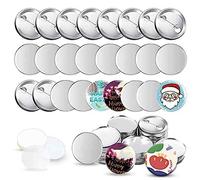 Cpolebev 100 Sets Blank Button Making Supplies 58mm/2.25 Inch As Shown for Button Maker Machine Round Badge Pin Button Parts