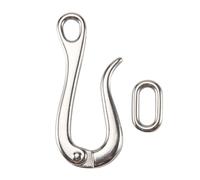 Cpolebev 100mm Pelican Hook & Eye with Quick Release Link Stainless Steel 316 Marine Boat Hardware