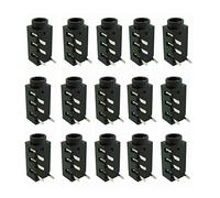 Cpolebev 100Pcs 3.5mm Female Audio Connector 4 Pin DIP Headphone Jack Socket PJ-320A