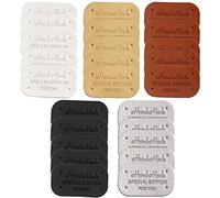 Cpolebev 100Pcs Faux Leather Tags for Clothes Handmade Gift Handcraft Faux Leather Labels DIY Sewing Tags Garment Accessories