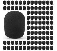 Cpolebev 100Pcs Microphone Headset Grill Windshield Sponge Foam Black Mic Cover 30mmx8mm