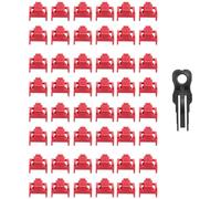 Cpolebev 100Pcs Red RJ45 Port Ethernet LAN Hub Anti Dust Cover Plug Cap Blockout Protector with Proprietary Lock and Key
