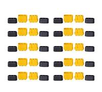 Cpolebev 10Pair MR60 MR 60 Fireproof Female Male Three-Core Connector with Sheath 3.5mm Brass Gold Plated for Lipo ESC RC Model