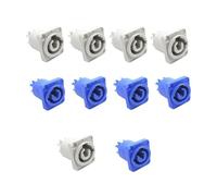 Cpolebev 10Pcs 3 PIN 20A 250V AC Powercon Connector Socket PowerCon Socket Power Plug Adapter NAC3MPA-1 NAC3MPB-1 Output Connector Blue and Grey White