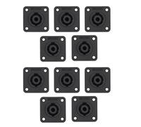 Cpolebev 10PCS 4Pin Speakon Connector Female Jack Socket NL4 Power Jack Audio Connector Loudspeaker Amplifier Converter with Lock