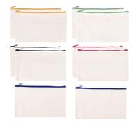 Cpolebev 10Pcs Canvas Makeup Bags Canvas Zipper Pouch Bags Pencil Case DIY Craft Bags for Travel DIY Craft School Colorful Zipper