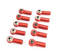Cpolebev 10Pcs Metal M2.5 Link Tie Rod End Ball Joint for A959 12428 144001 C24 MN D90 MN99S RC Car Parts,Red