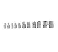 Cpolebev 11Pc Female E Torx Star Socket Set Rail E4 - E20 External Star Torque Socket Set