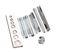 Cpolebev 11PCS 633/655/831/201 Rivet Base Snap Button Base Punching Leather Snap Button Set Silver