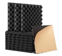Cpolebev 12 Pack Self-Adhesive Sound Proof Foam Panels, High Density Soundproof Wall Panels Egg Crate Sound Panels - 1x12x12In