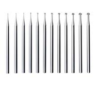Cpolebev 12 Pcs 90º Hart Burr - 3/32Inch Shank 90 Degree Heart Burs Jewelry Engarving Bits Lapidary Burr Set
