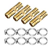 Cpolebev 12 Pieces Hose Repair Connectors with Claps Brass Garden Hose Repair Kit Fitting Water Hose Repair Kit Solid Female Hose