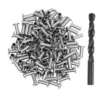 Cpolebev 120 Pack Stainless Steel Protector Sleeves for 1/8 inch 5/32 inch or 3/16 inch Cable Railing, T316 Marine Grade Cable Railing Kit with Drill Bit