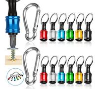 Cpolebev 12Pcs 1/4 Inch Hex Shank Screwdriver Bit Holders, Keychain Extension Bar, Portable Fast Change Bit Holder Set